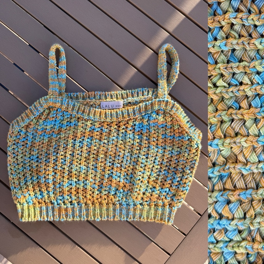 Multicolor Knit Crop Top Small